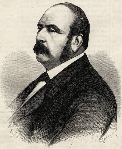 Portrait of Ledru Rollin (Ledru-Rollin) (1807-1874), French politician. Engraving of the 19th century by Unknown artist