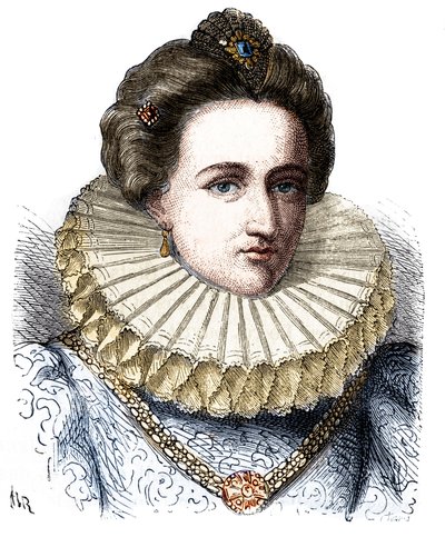 Portrait of Leonora Dori (or Dosi) called Galigai, marechale of Anchor (1568-1617). She wears a strawberry collar - in 