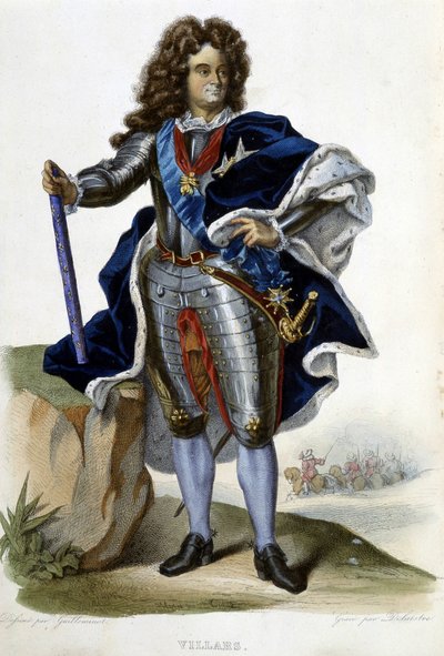 Portrait of Louis Claude Hector Duke of Villars, Marshal of France (1653-1734) - in Le Plutarque Français, Ed. Langlois, Paris by Unknown artist