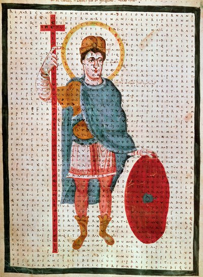Portrait of Louis I the Pious (778-840), King of France, miniature in 