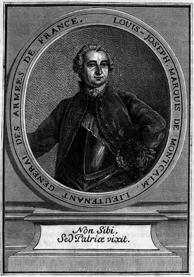 Portrait of Louis Joseph Marquis de Montcalm, lieutenant general of the Armies of France, famous for his conquest of Quebec by Unknown artist