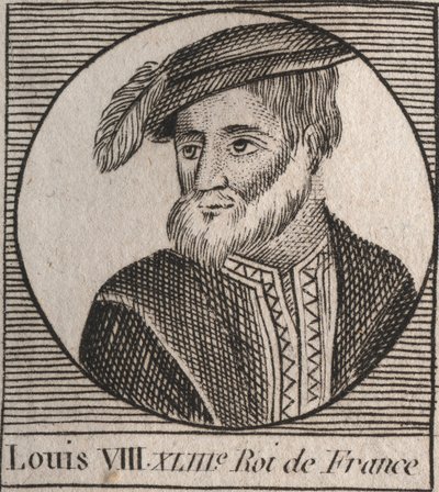 Portrait of Louis VIII the Lion (1187-1226), King of France from 1223 to 1226 - engraving from 