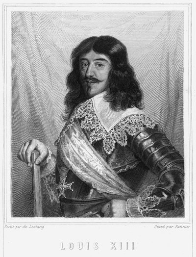 Portrait of Louis XIII (1601 - 1643), King of France - in Histoire des Français by Lavallée, engraving, sd by Unknown artist