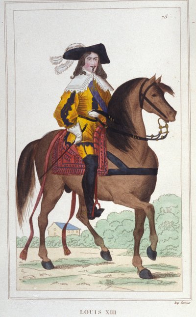 Portrait of Louis XIII (1601 - 1643), King of France engraving of 1830 by Unknown artist