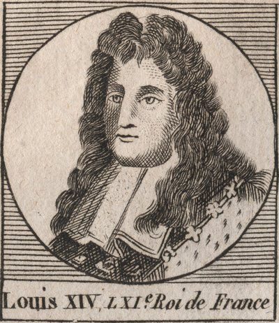 Portrait of Louis XIV (1638-1715), known as Louis the Great or the Sun King - Louis XIV, known as Louis the Great or the Sun King - engraving from Instruction sur l