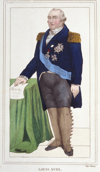 Portrait of Louis XVIII (1755 - 1824), King of France (engraving of 1830) by Unknown artist
