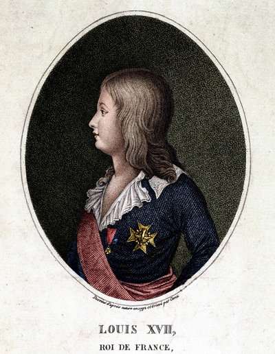 Portrait of Louis XVII, Dauphin of France - engraving of the 19th century by Unknown artist