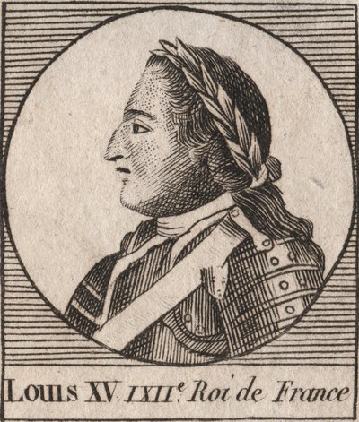 Portrait of Louis XV (1710-1774), known as Louis the Well Beloved, King of France - engraving from 