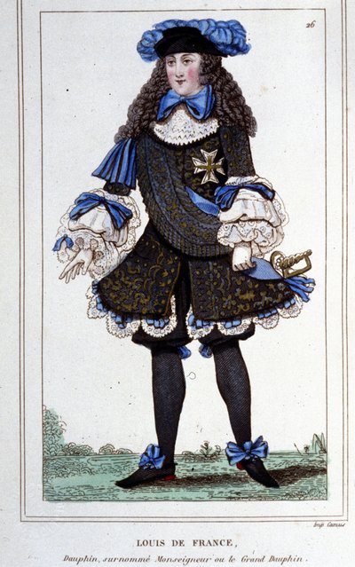Portrait of Louis de France, Duke of Burgundy (1682 - 1712) known as “The Great Dauphin”. Engraving from 1830. by Unknown artist