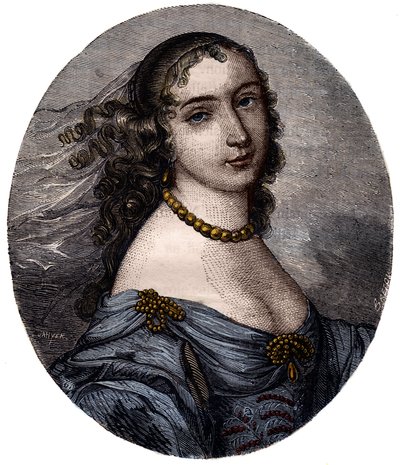 Portrait of Marguerite Hessein, Madame de la Sabliere (1636-1693) French Salonniere. Engraving of the 19th century. by Unknown artist