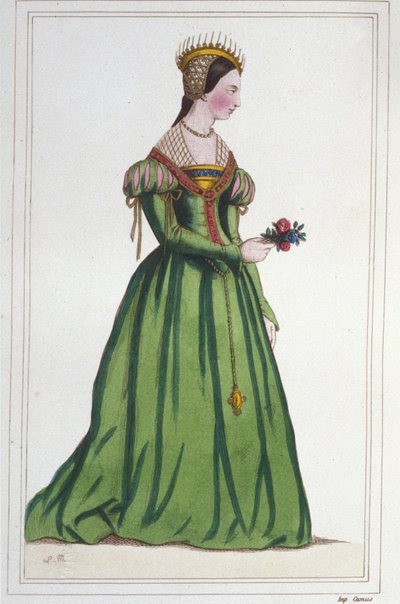 Portrait of Marguerite de France, daughter of Francois I and Claude de France (engraving from 1830) by Unknown artist