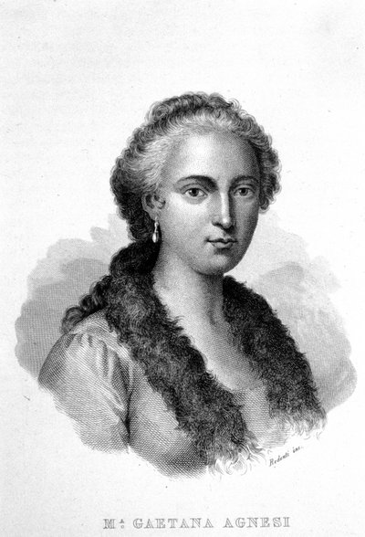 Portrait of Maria Gaetana Agnesi, Italian scholarly polyglot philosopher by Unknown artist