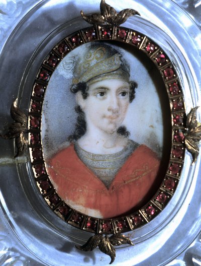 Portrait of Maria Garcia called the Malibran, singer. Anonymous 19th century miniature by Unknown artist