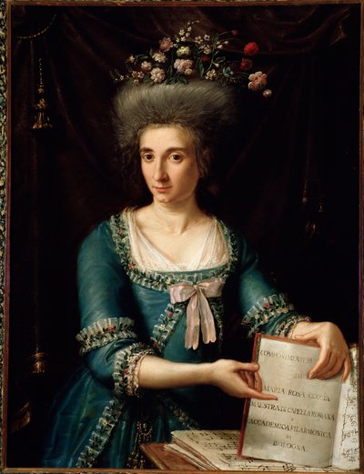 Portrait of Maria Rosa Coccia (1759-1833) Italian harpsichordist and composer by Unknown artist