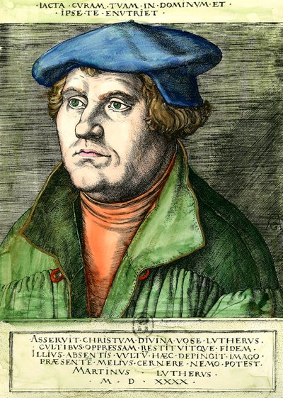 Portrait of Martin Luther (16th Century Engraving) by Unknown artist