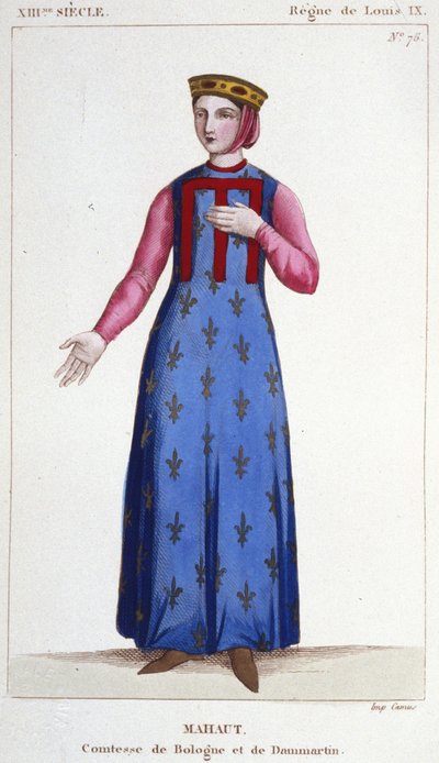 Portrait of Mathilde de Dammartin, Countess of Boulogne and Dammartin (engraving) by Unknown artist