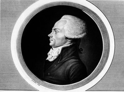 Portrait of Maximilian Robespierre (1758-1794), member of the States General and deputy of Paris at the National Convention. Engraving in 