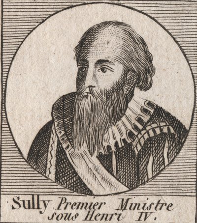 Portrait of Maximilian of Bethune, Duke of Sully, Minister of Henry IV - engraving from 