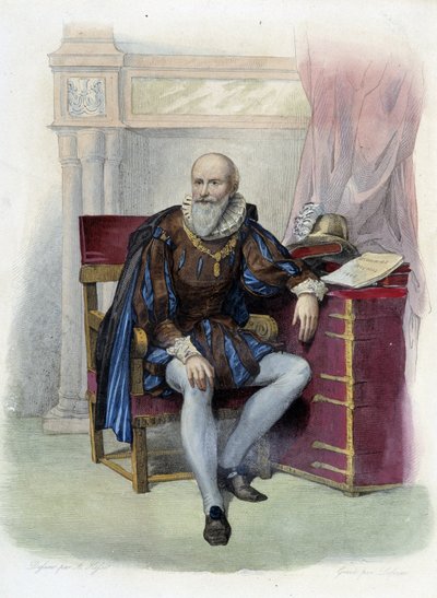 Portrait of Maximilian of Bethune (1560-1641), Duke of Sully, French Statesman - in Le Plutarque Français, ed. Mennechet, Paris by Unknown artist