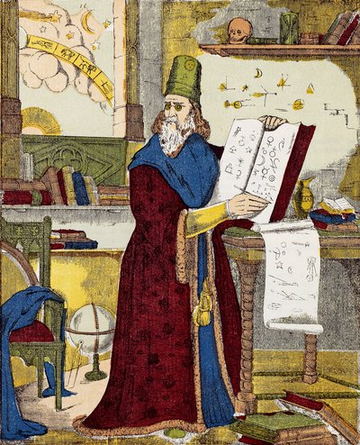 Portrait of Michel de Notre Dame (Nostradamus), French astrologer and doctor - Engraving by Unknown artist