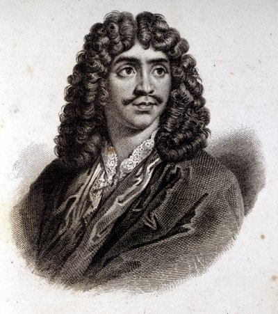 Portrait of Molière, engraving of the 19th century by Unknown artist
