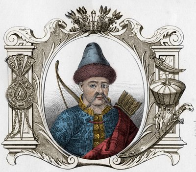 Portrait of Mongolian monarch Timur (Tamerlane) - Engraving of 1861 by Unknown artist
