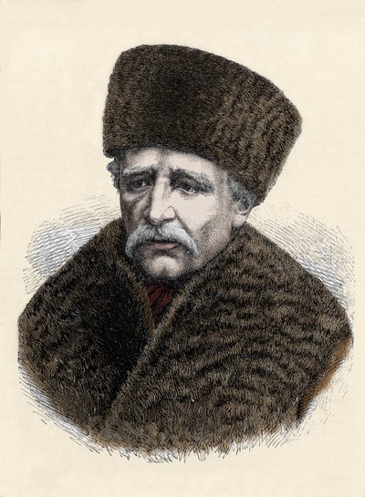 Portrait of Nils Adolf Erik Baron Nordenskjold, Swedish naturalist and explorer. Engraving from the end of the 19th century by Unknown artist
