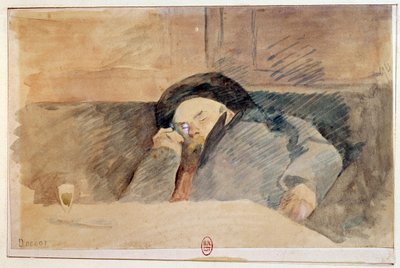 Portrait of Paul Verlaine Sleeping at the Cafe Procope in Paris by Unknown artist