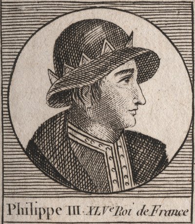 Portrait of Philip III of France, called Philip the Bold (1245-1285) - engraving from “Instruction sur l