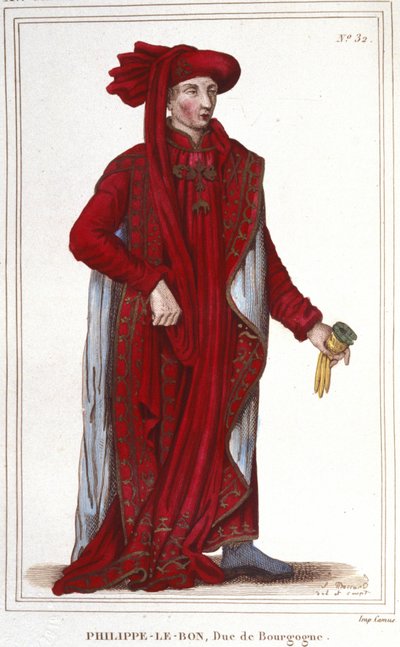 Portrait of Philip III the Good, Duke of Burgundy engraving of 1830 by Unknown artist