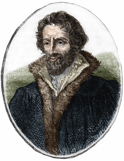 Portrait of Philipp Melanchthon, German religious reformer. Engraving from the 19th century by Unknown artist