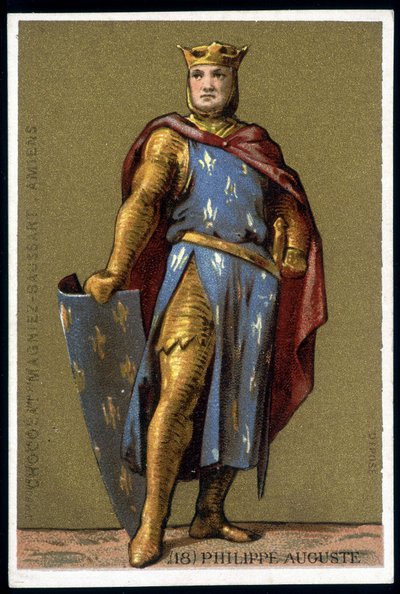 Portrait of Philippe Auguste in Combat Suit - Chromo, Late 19th Century by Unknown artist