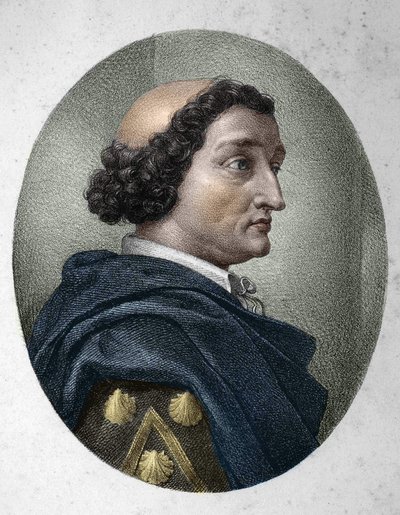Portrait of Philippe de Commines (1447-1511), French columnist. (engraving of the 19th century) by Unknown artist