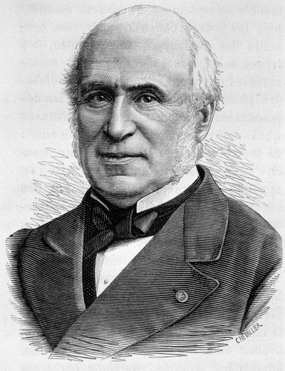 Portrait of Pierre Charles Chesnelong (1820 - 1899). Engraving of the end of the 19th century in 
