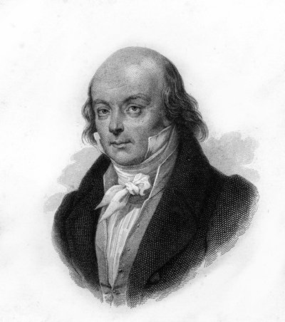 Portrait of Pierre Jean de Beranger (1780 - 1857), French poet and songwriter - engraving of the 19th century by Unknown artist