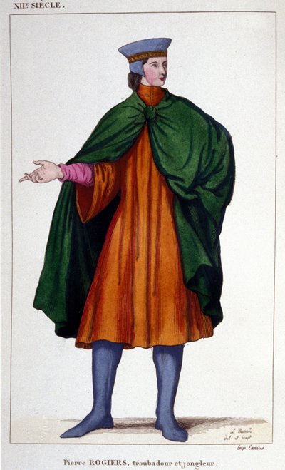 Portrait of Pierre Rogiers, juggler and troubadour of the 12th century. by Unknown artist
