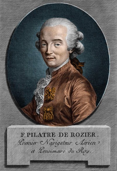 Portrait of Pilâtre de Rozier (1756 - 1785), French physicist and aeronaut (first trip in a hot air balloon) by Unknown artist