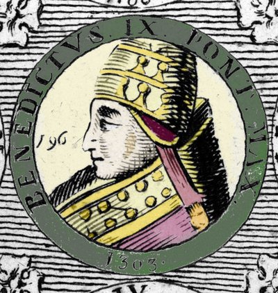 Portrait of Pope Benedict IX (engraving of the 19th century) by Unknown artist