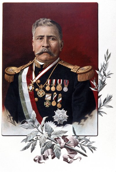 Portrait of Porfirio Diaz, Mexican general and statesman by Unknown artist