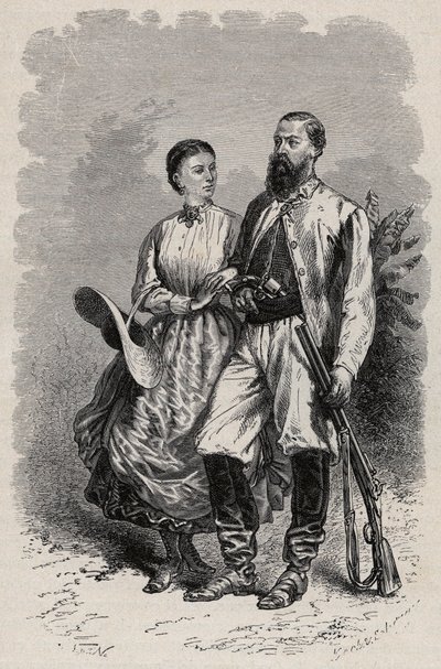 Portrait of Samuel White Baker (1821-1893) English explorer and Lady Florence Baker (1841-1916) by Unknown artist
