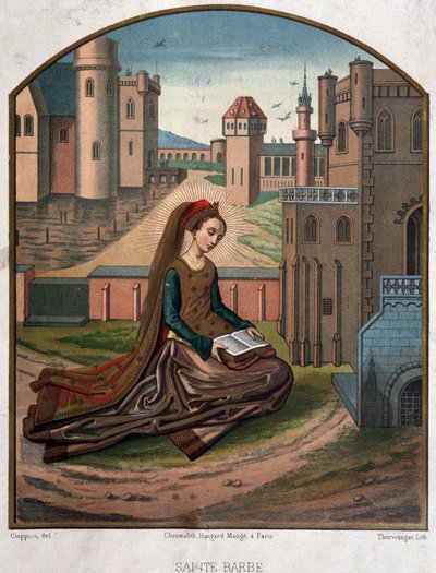 Portrait of Saint Beard - from a 15th century document by Unknown artist