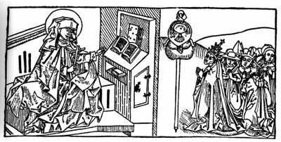 Portrait of Saint Brigitte of Sweden (1103 - 1373). Engraving from 