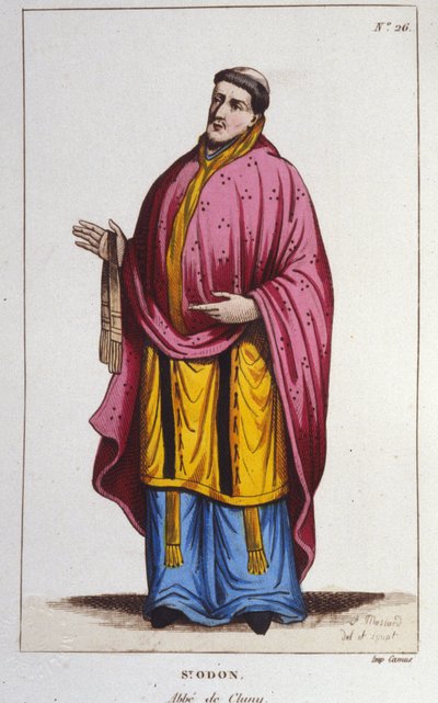 Portrait of Saint Odon de Cluny Engraving from 1830 by Unknown artist