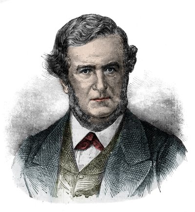 Portrait of Salustiano Olozaga (1805-1873), English Politician, Diplomat and Writer - Engraving 1870 by Unknown artist