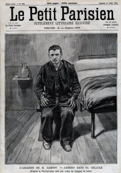 Portrait of Sante Caserio, Assassin of Sadi Carnot, in Prison by Unknown artist