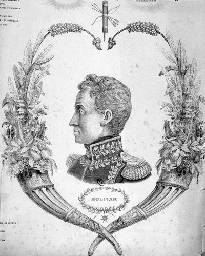 Portrait of Simon Bolivar (1783-1830), South American General and Statesman by Unknown artist