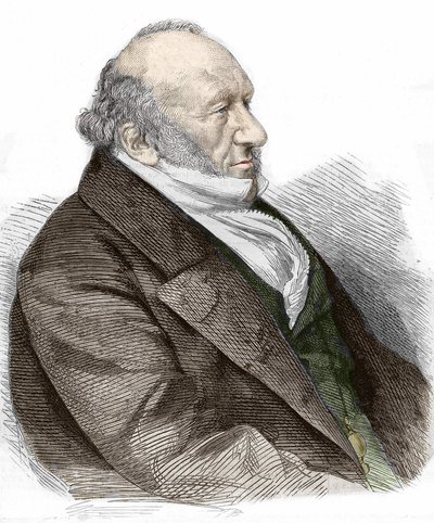 Portrait of Sir Moses Montefiore (1784-1885), English banker and philanthropist, of Italian origin. Engraving from 1867 by Unknown artist