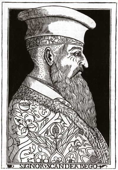 Portrait of Skanderbeg (or Scanderbeg) (1403 - 1468), Albanian warman by Unknown artist