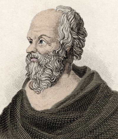 Portrait of Socrates, Greek philosopher. 19th century engraving. by Unknown artist