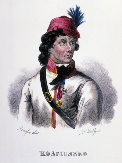 Portrait of Thaddeus Kosciuszko, Polish soldier (1746-1817) (engraving of the 19th century) by Unknown artist